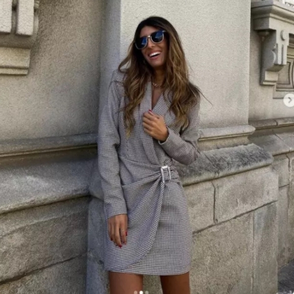 Zara * Bloggers Favorite houndstooth blazer dress - Picture 7 of 16